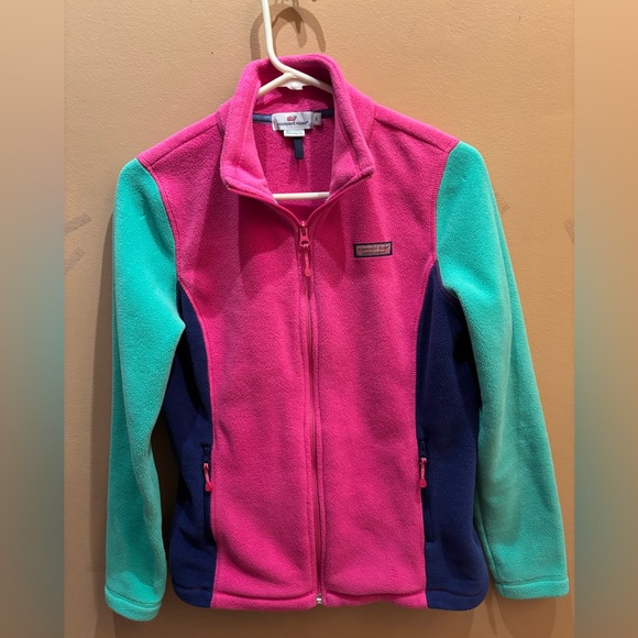 Vineyard Vines Color block multicolor full zip fleece jacket Size Small - Picture 8 of 8